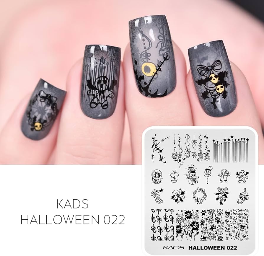 Amazon.co.jp: KADS ハロウィン スタンプネイルプレート クモ、幽霊